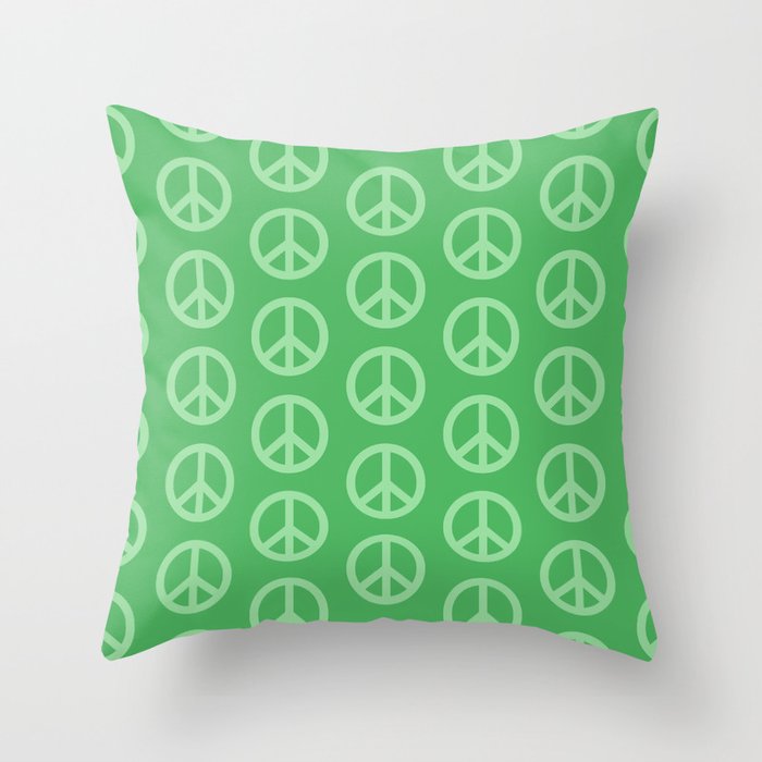Peace Symbols - Green Throw Pillow Gallery Image 6