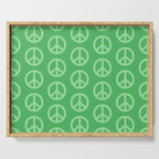 Peace Symbols - Green Serving Tray Gallery Image 1
