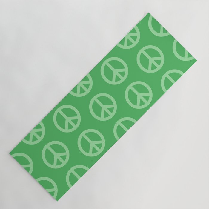 Peace Symbols - Green Yoga Mat Gallery Image 1