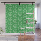 Peace Symbols - Green Wall Mural Gallery Image 1
