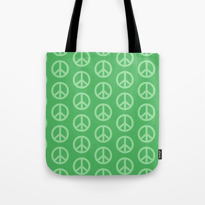 Peace Symbols - Green Tote Bag Gallery Image 1
