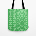 Peace Symbols - Green Tote Bag Gallery Image 1