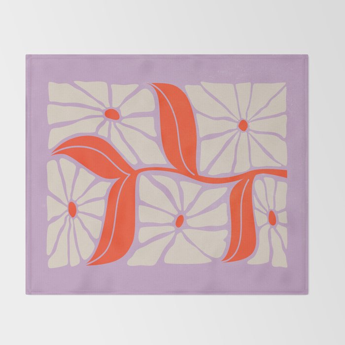 Plum & Flamingo: Les Fleurs | Flower Market Color Series 06 Throw Blanket Gallery Image 2
