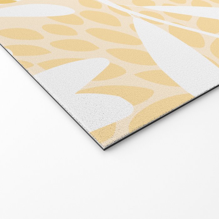 Floral Prints, Leaves and Blooms, Yellow and White Welcome Mat Gallery Image 2