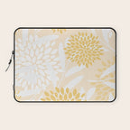 Floral Prints, Leaves and Blooms, Yellow and White Laptop Sleeve Gallery Image 1