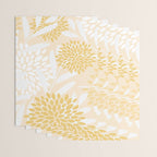 Floral Prints, Leaves and Blooms, Yellow and White Wrapping Paper Gallery Image 3