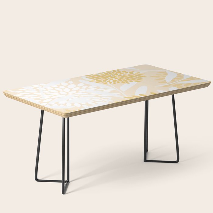 Floral Prints, Leaves and Blooms, Yellow and White Coffee Table Gallery Image 1