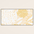Floral Prints, Leaves and Blooms, Yellow and White Desk Mat Gallery Image 3