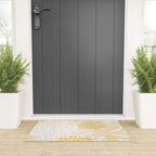 Floral Prints, Leaves and Blooms, Yellow and White Welcome Mat Gallery Image 3