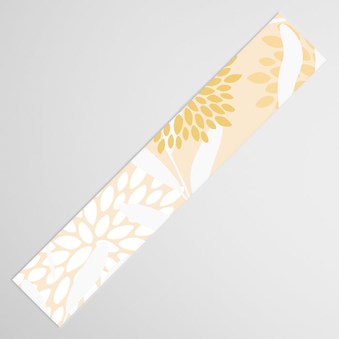 Floral Prints, Leaves and Blooms, Yellow and White Table Runner Gallery Image 3