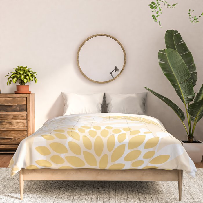 Floral Prints, Leaves and Blooms, Yellow and White Comforter Gallery Image 3
