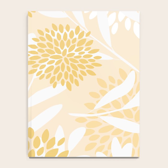 Floral Prints, Leaves and Blooms, Yellow and White Notebook Gallery Image 4