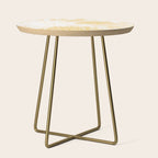 Floral Prints, Leaves and Blooms, Yellow and White Side Table Gallery Image 1