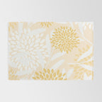 Floral Prints, Leaves and Blooms, Yellow and White Rug Gallery Image 2