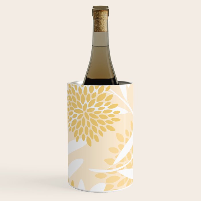 Floral Prints, Leaves and Blooms, Yellow and White Wine Chiller Gallery Image 3