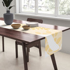 Floral Prints, Leaves and Blooms, Yellow and White Table Runner Gallery Image 2