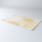 Floral Prints, Leaves and Blooms, Yellow and White Rug Gallery Image 3