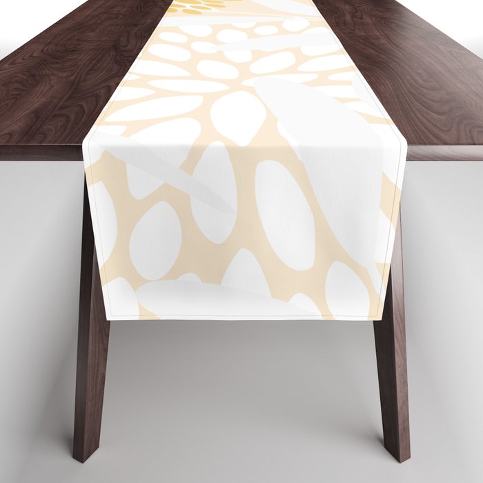 Floral Prints, Leaves and Blooms, Yellow and White Table Runner Gallery Image 1