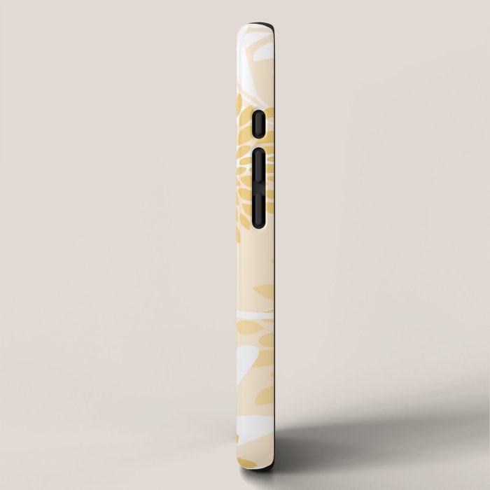 Floral Prints, Leaves and Blooms, Yellow and White iPhone Case Gallery Image 2