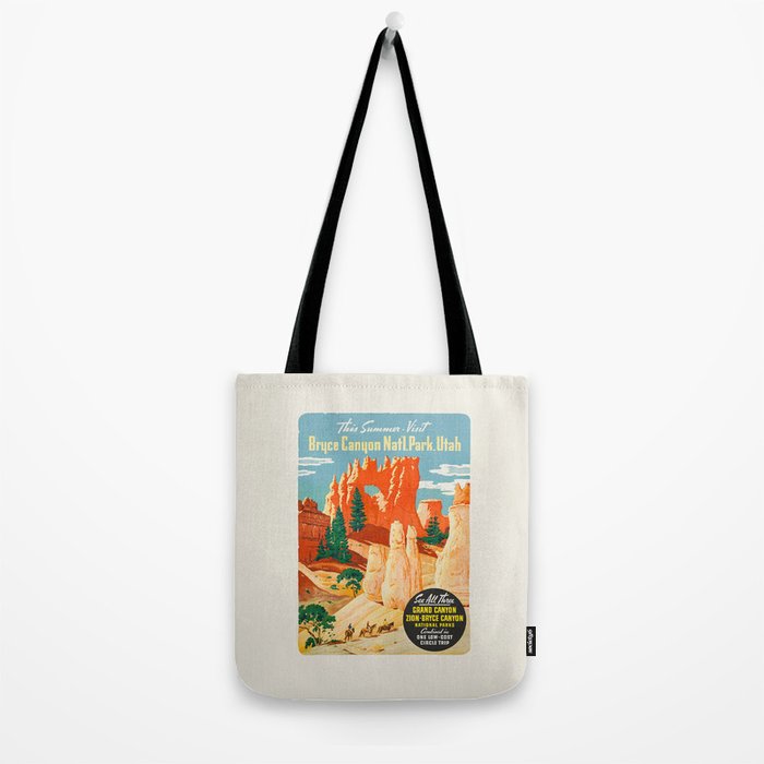 Bryce Canyon National Park Vintage travel poster, 1930 Tote Bag Gallery Image 2