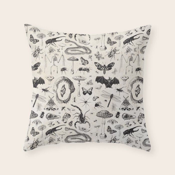 Bones, Bugs, Botanicals Throw Pillow Gallery Image 6