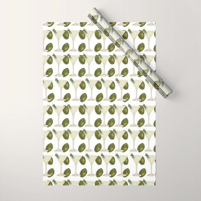 Dry Martini and Olives Happy Hour Wrapping Paper Gallery Image 1