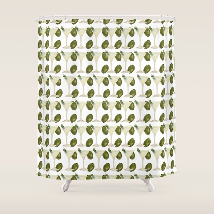 Dry Martini and Olives Happy Hour Shower Curtain Gallery Image 1