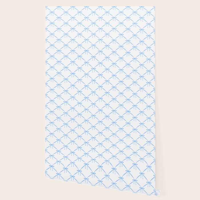 Bows & Ribbons Pattern VII Baby Blue Wallpaper Gallery Image 2