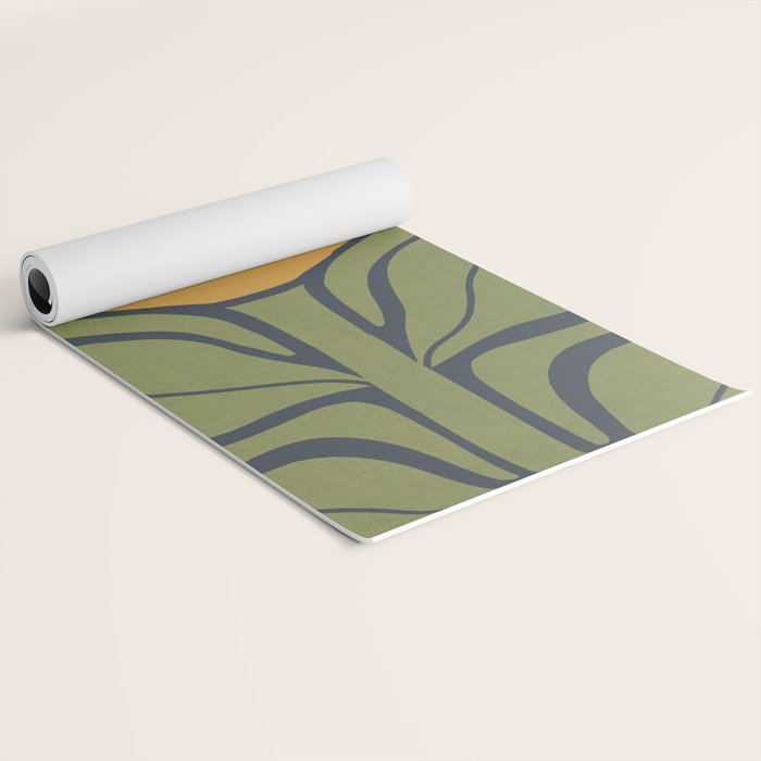 Modern Boho Art Nouveau Floral 3.1 ochre green grey Yoga Mat Gallery Image 2