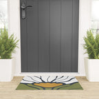 Modern Boho Art Nouveau Floral 3.1 ochre green grey Welcome Mat Gallery Image 3