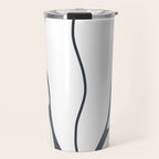 Modern Boho Art Nouveau Floral 3.1 ochre green grey Travel Mug Gallery Image 1