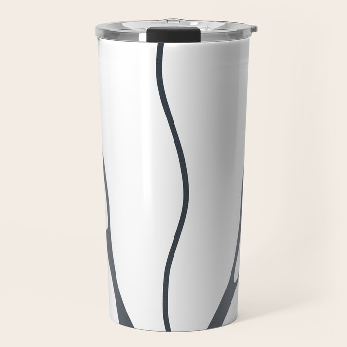 Modern Boho Art Nouveau Floral 3.1 ochre green grey Travel Mug Gallery Image 1
