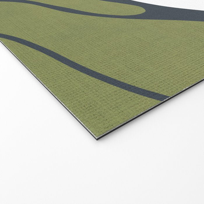 Modern Boho Art Nouveau Floral 3.1 ochre green grey Welcome Mat Gallery Image 2