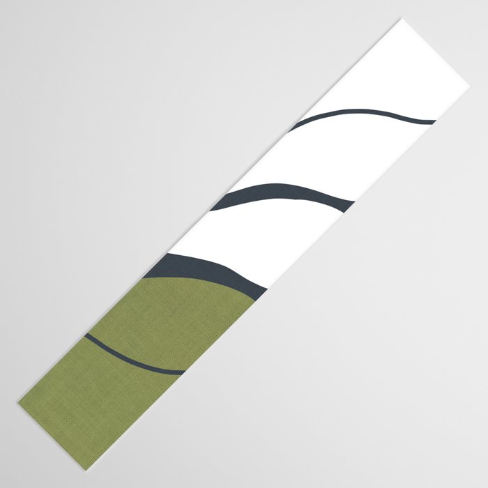 Modern Boho Art Nouveau Floral 3.1 ochre green grey Table Runner Gallery Image 3