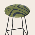 Modern Boho Art Nouveau Floral 3.1 ochre green grey Stool Gallery Image 2