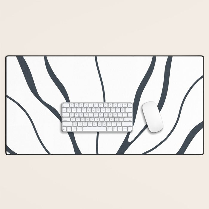 Modern Boho Art Nouveau Floral 3.1 ochre green grey Desk Mat Gallery Image 1