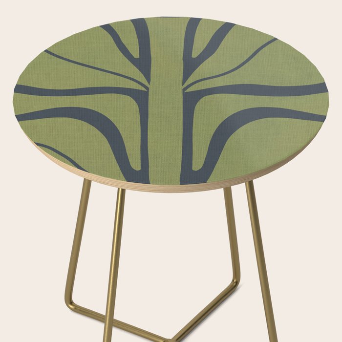 Modern Boho Art Nouveau Floral 3.1 ochre green grey Side Table Gallery Image 2