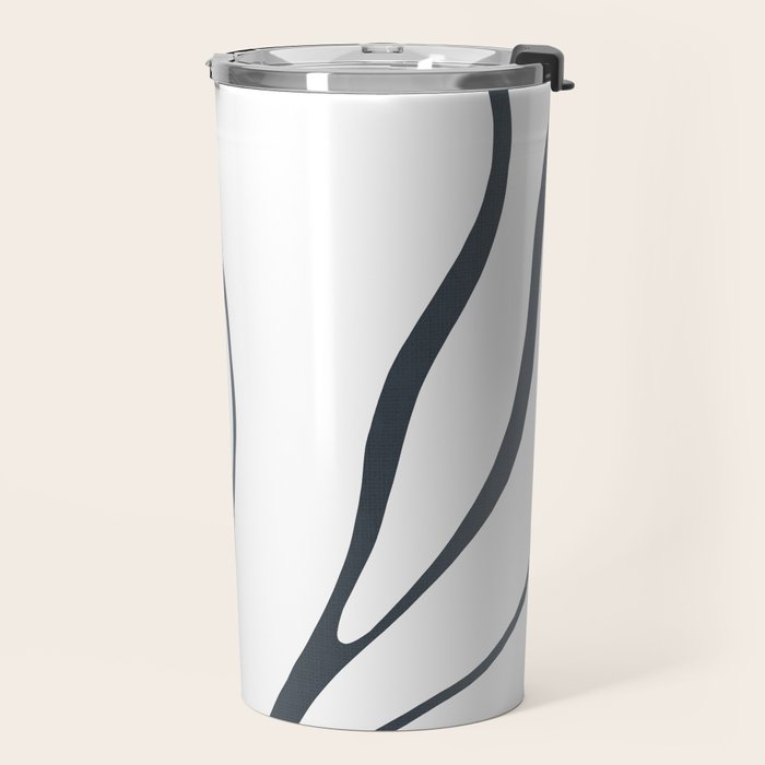 Modern Boho Art Nouveau Floral 3.1 ochre green grey Travel Mug Gallery Image 2