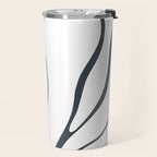 Modern Boho Art Nouveau Floral 3.1 ochre green grey Travel Mug Gallery Image 2