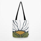 Modern Boho Art Nouveau Floral 3.1 ochre green grey Tote Bag Gallery Image 2