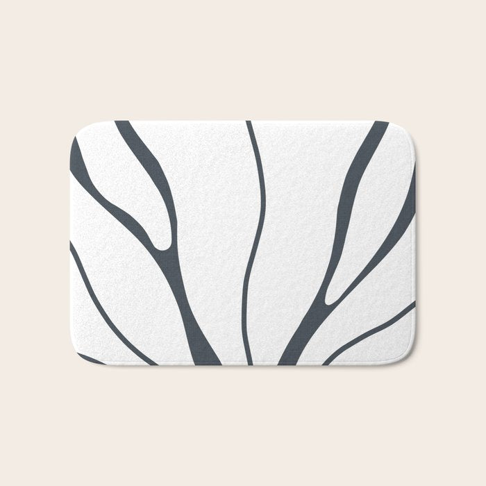 Modern Boho Art Nouveau Floral 3.1 ochre green grey Bath Mat Gallery Image 1