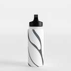 Modern Boho Art Nouveau Floral 3.1 ochre green grey Water Bottle Gallery Image 3