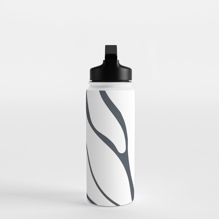 Modern Boho Art Nouveau Floral 3.1 ochre green grey Water Bottle Gallery Image 3