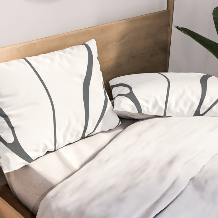 Modern Boho Art Nouveau Floral 3.1 ochre green grey Pillow Sham Gallery Image 2