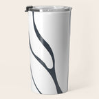 Modern Boho Art Nouveau Floral 3.1 ochre green grey Travel Mug Gallery Image 3