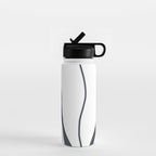 Modern Boho Art Nouveau Floral 3.1 ochre green grey Water Bottle Gallery Image 1