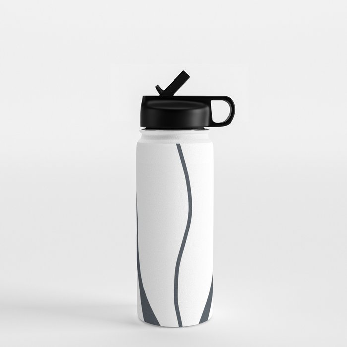 Modern Boho Art Nouveau Floral 3.1 ochre green grey Water Bottle Gallery Image 1