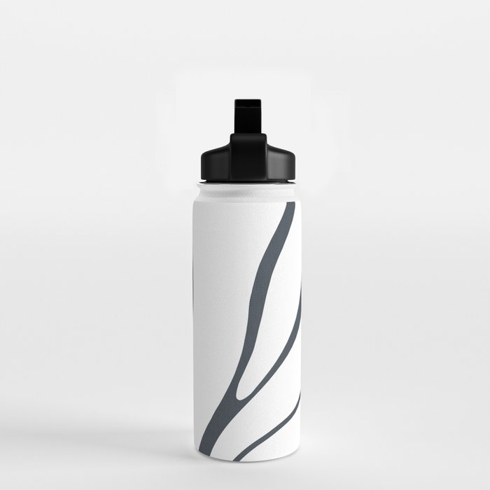 Modern Boho Art Nouveau Floral 3.1 ochre green grey Water Bottle Gallery Image 2