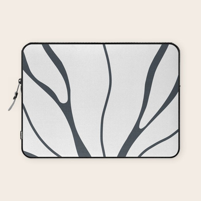 Modern Boho Art Nouveau Floral 3.1 ochre green grey Laptop Sleeve Gallery Image 1