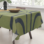 Modern Boho Art Nouveau Floral 3.1 ochre green grey Tablecloth Gallery Image 3